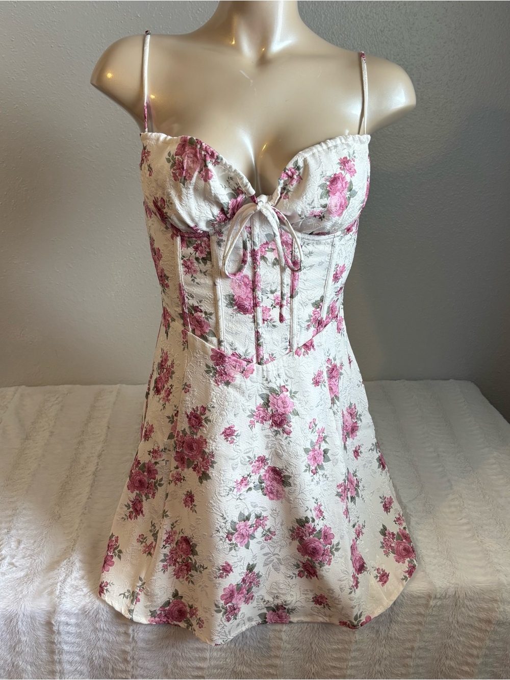 Floral Mini Corset Dress Cottagecore Coquette Whimsical Romantic Y2K New